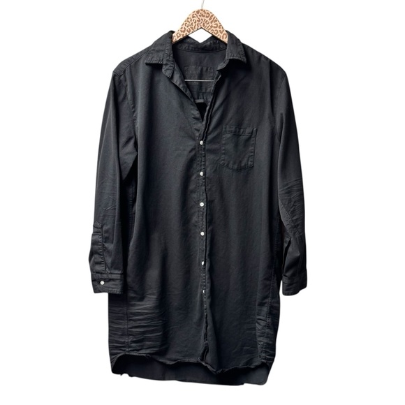 Frank & Eileen Mary Shirtdress Famous Denim Distressed Dress Black Large - Picture 2 of 10